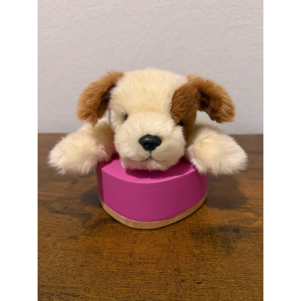 Vintage 1998 Ty Beanie Buddy Fetch the Dog Plush Stuffed Animal Brown White Spot